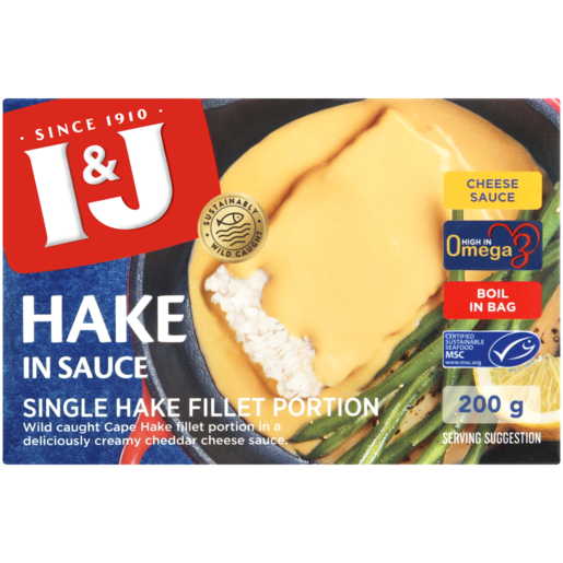 I&J Frozen Hake Fillet Portion In Cheese Sauce 200g
