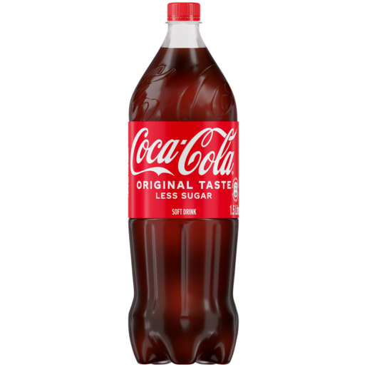 Coca-Cola Original Less Sugar Soft Drink Bottle 1.5L