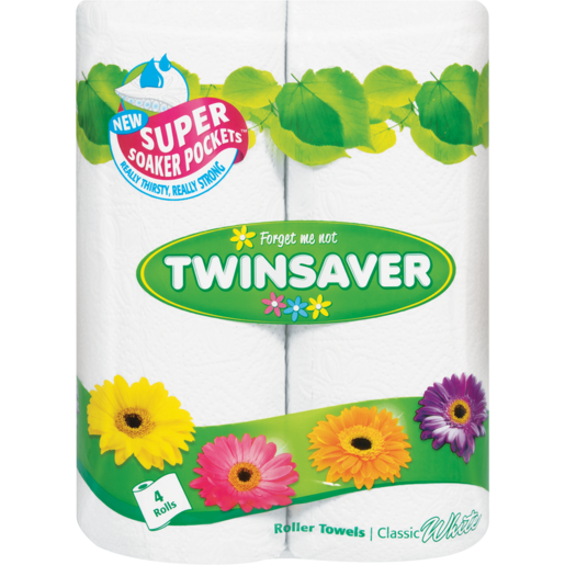 Twinsaver White Roller Towels 4 Pack