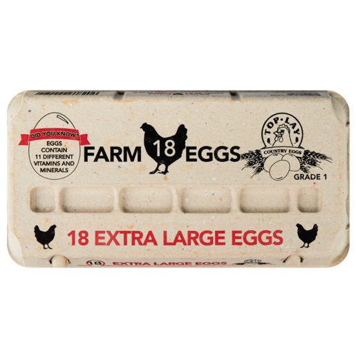 Top Lay Extra Large Eggs 18 Pack
