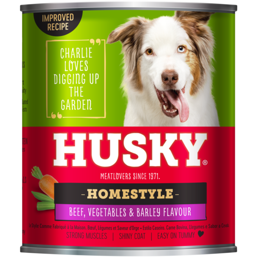 Husky Homestyle Beef, Veg & Barley Dog Food 775g