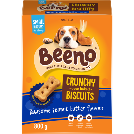BEENO Pawsome Peanut Butter Flavour Dog Biscuits 800g