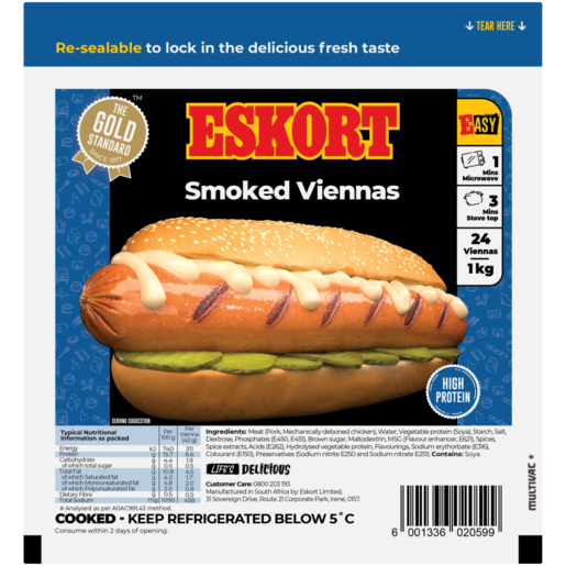 Eskort Smoked Viennas Pack 1kg