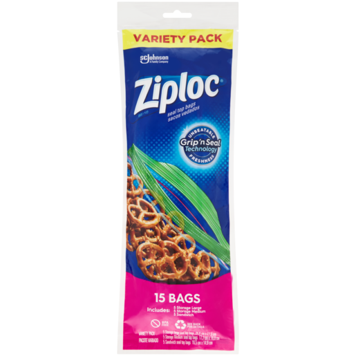 Ziploc Variety Pack Bags 15 Pack