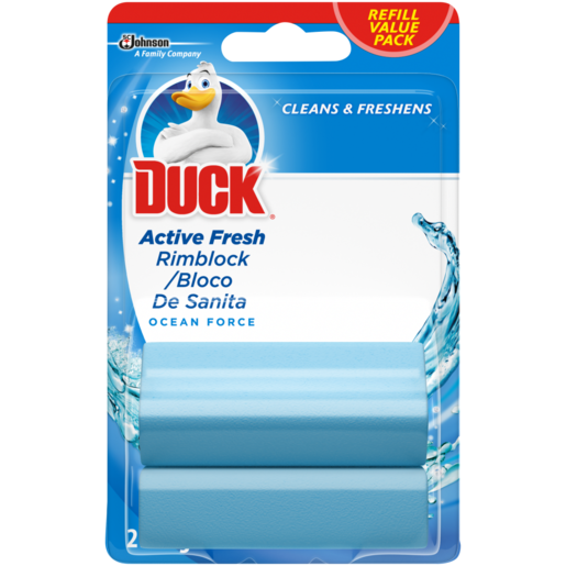 Duck Active Fresh Ocean Fresh Scented Rimblock 2 x 50g