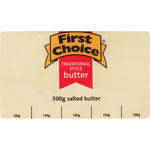 First Choice Traditional Style Salted Butter Brick 500g