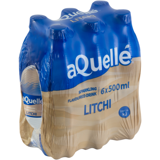 aQuellé Litchi Flavoured Sparkling Drinks 6 x 500ml