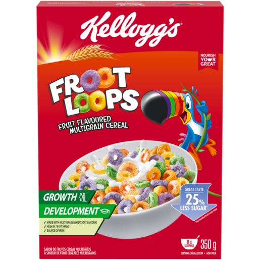 Kellogg's Froot Loops Fruit Flavoured Multigrain Cereal 350g 