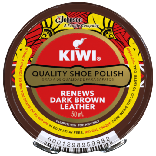 Kiwi Dark Brown Shoe Polish 50ml