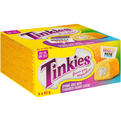 Tinkies Flavoured Creamy Sponge Cakes Variety Pack 6 x 45g