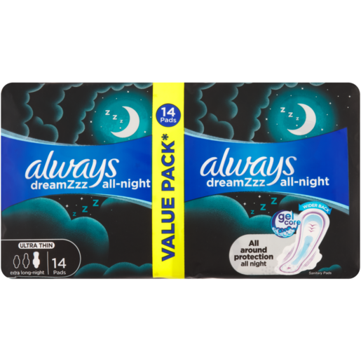 Always Dreamzzz Extra Long All-Night Ultra Thin Sanitary Pads 14 Pack