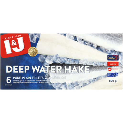 I&J Frozen Deep Water Hake Fillets 800g