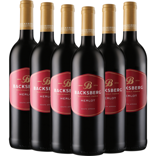 Backsberg Merlot Red Wine Bottles 6 x 750ml