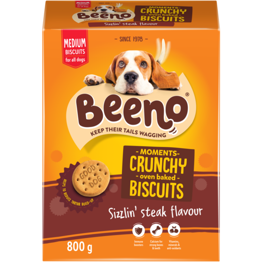 BEENO Large Sizzlin' Steak Flavour Dog Biscuits 800g