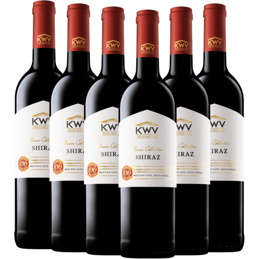 KWV Classic Collection Shiraz Red Wine Bottles 6 x 750ml