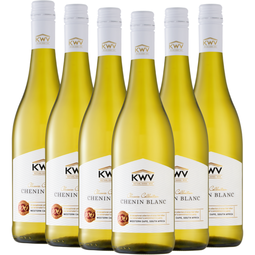 KWV Chenin Blanc White Wine Bottles 6 x 750ml