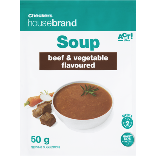 Checkers Housebrand Beef & Vegetable Flavoured Soup 50g