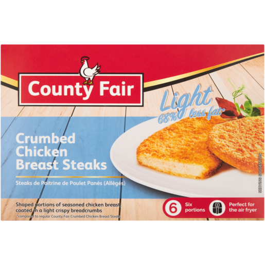 County Fair Frozen Light Crumbed Chicken Breast Steaks 400g