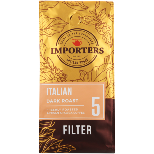 Importers Italian 5 Strength Dark Roast Arabica Filter Coffee 250g