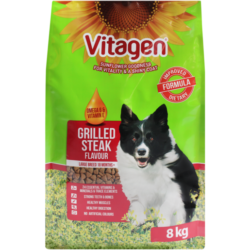 Vitagen Grilled Steak Flavour Dog Food 8kg