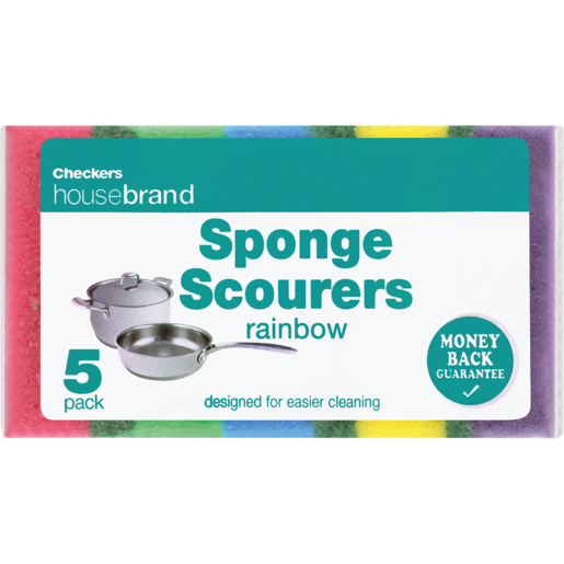Checkers Housebrand Rainbow Sponge Scourers 5 Pack