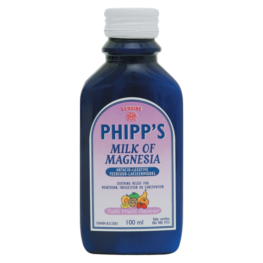 Phipp's Milk Of Magnesia Tutti Frutti Flavoured Antacid-Laxative 100ml