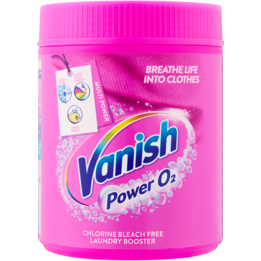 Vanish Power O2 Multi-Action Fabric Stain Remover For Colours Tub 500g