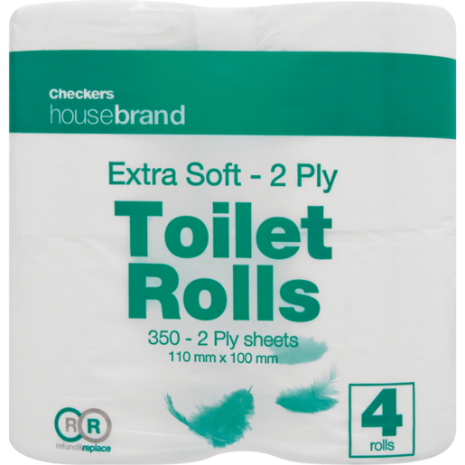 Checkers Housebrand Extra Soft 2 Ply Toilet Rolls 4 Pack