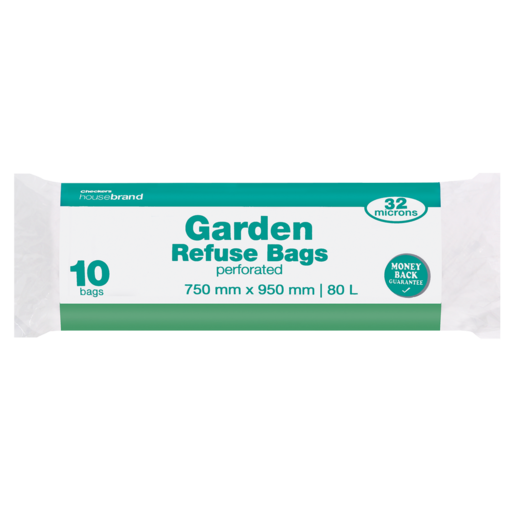 Checkers Housebrand 10 Pack Perforated Garden Refuse Bags 750mm x 950mm