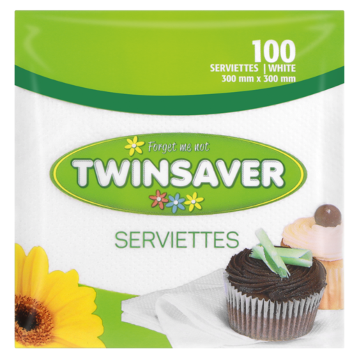 Twinsaver White Serviettes 100 Pack