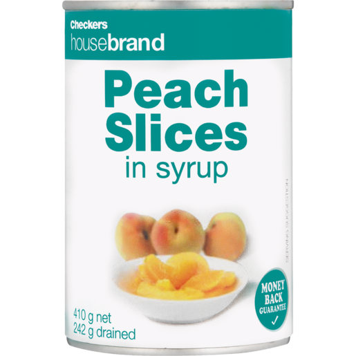Checkers Housebrand Peach Slices In Syrup 410g