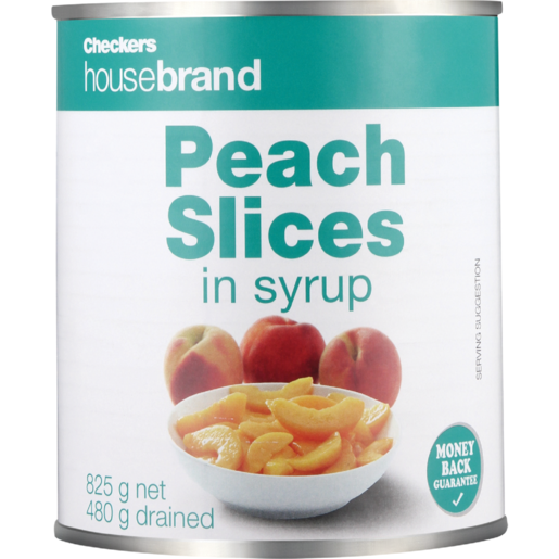 Checkers Housebrand Peach Slices In Syrup 825g