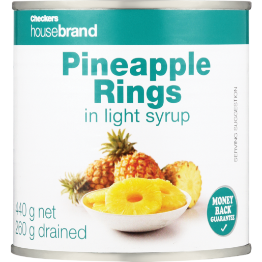 Checkers Housebrand Pineapple Rings In Light Syrup 440g