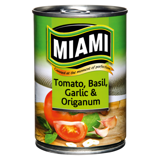 Miami Diced Tomato, Basil, Garlic & Origanum Can 410g