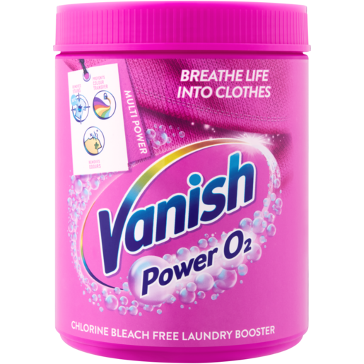 Vanish Power O2 Multi-Action Fabric Stain Remover For Colours Tub 1kg