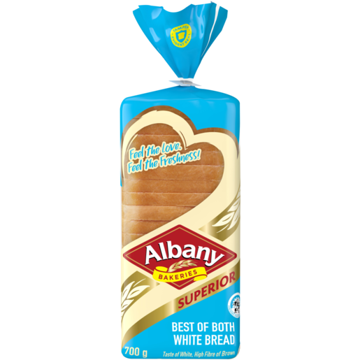 Albany Superior Best Of Both Sliced White Bread Loaf 700g