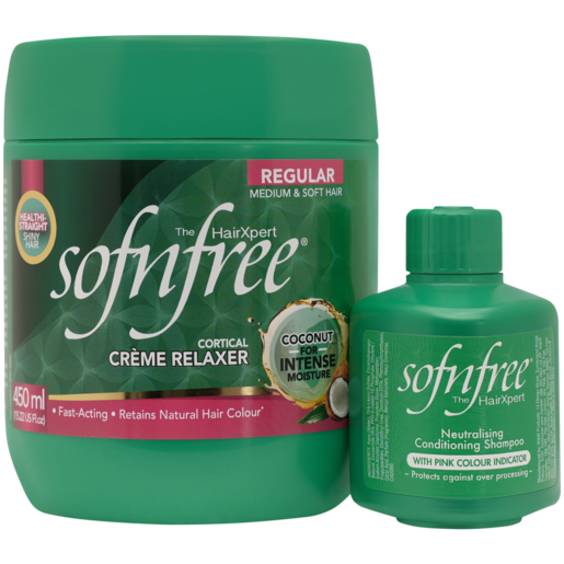 Sofnfree Cortical Crème Relaxer Regular 450ml & Neutralising Condtioning Shampoo