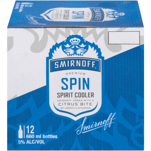 Smirnoff Spin Premium Spirit Cooler Bottles 12 x 660ml