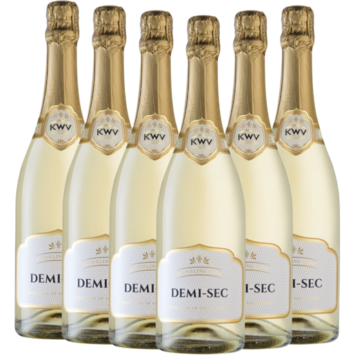 KWV Sparkling Demi-Sec White Wine Bottles 6 x 750ml
