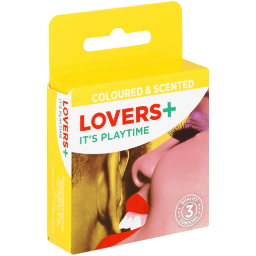 Lovers Plus Coloured & Scented Condoms 3 Pack