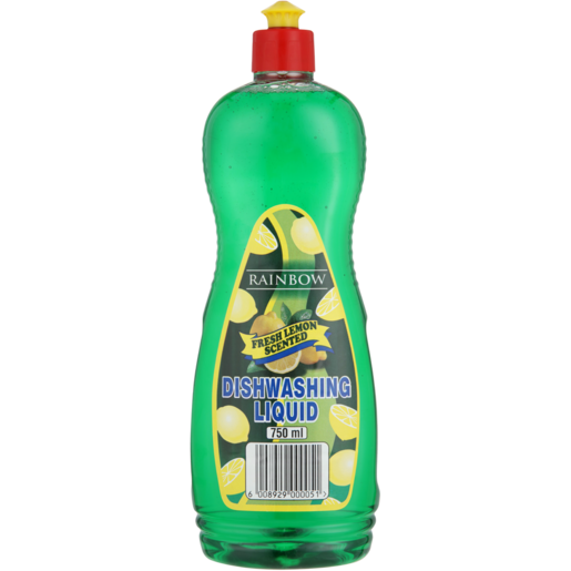 Rainbow Lemon Scented Dishwashing Liquid Bottle 750ml