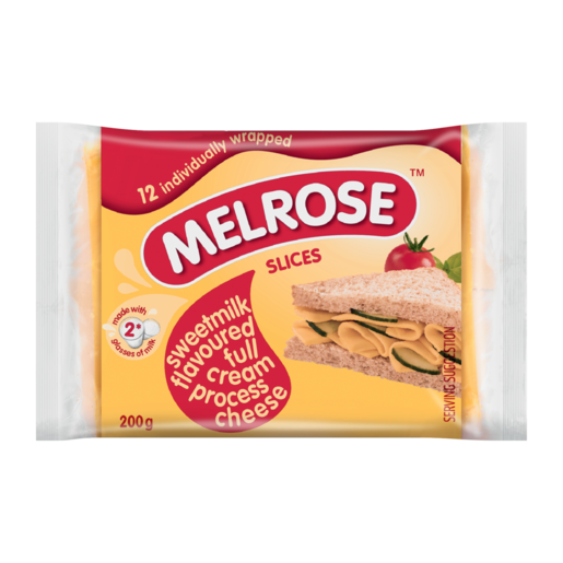 Melrose Sweetmilk Flavoured Full Cream Processed Cheese Slices 200g