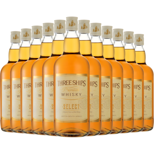 Three Ships Whisky Select Bottles 12 x 1L