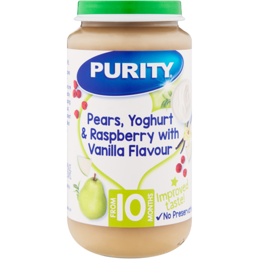PURITY Pear, Yoghurt & Raspberry With Vanilla Flavour Baby Food 250ml