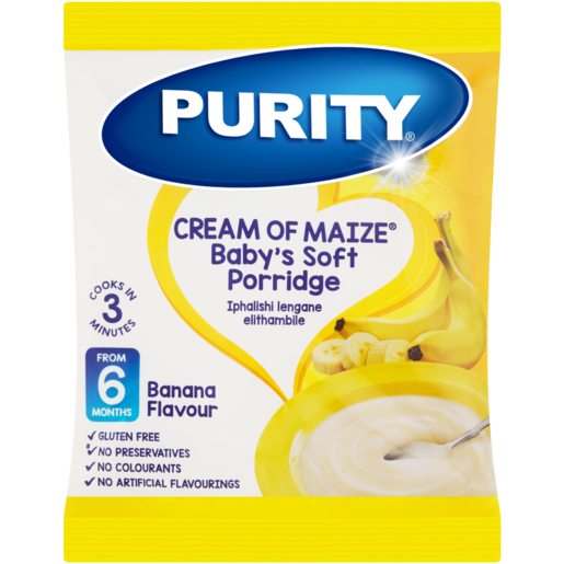 PURITY Banana Flavour Cream Of Maize Baby's Soft Porridge 400g