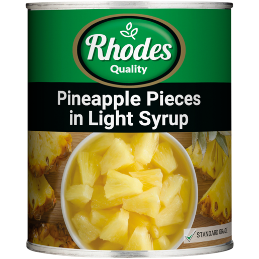 Rhodes Quality Pineapple Pieces In Light Syrup Can 825g