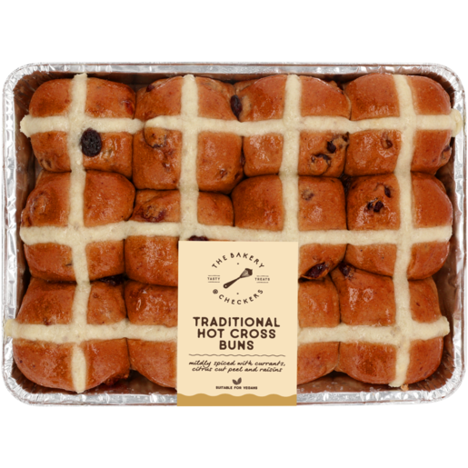 The Bakery Mini Traditional Hot Cross Buns 12 Pack