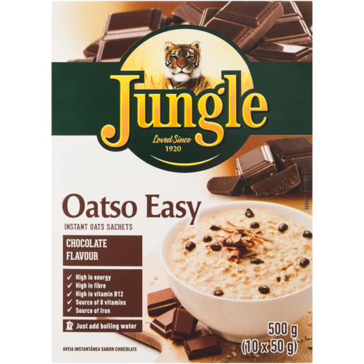 Jungle Oatso Easy Chocolate Flavoured Instant Oats Sachets 500g