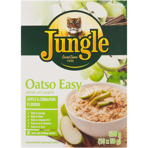 Jungle Oatso Easy Apple & Cinnamon Flavoured Instant Oats Sachets 500g