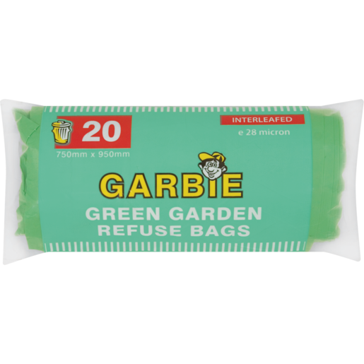 Garbie 20 Pack Green Garden Refuse Bags 750mm x 950mm